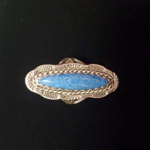 Navajo Denim Lapis and Sterling Silver ring. Women's size 7. Stamped EYD.